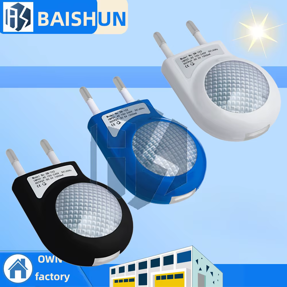 Veilleuse escargot USB avec prise ue, 1 pièce, lampe Portable, idéale pour les toilettes, le couloir et la chambre à coucher