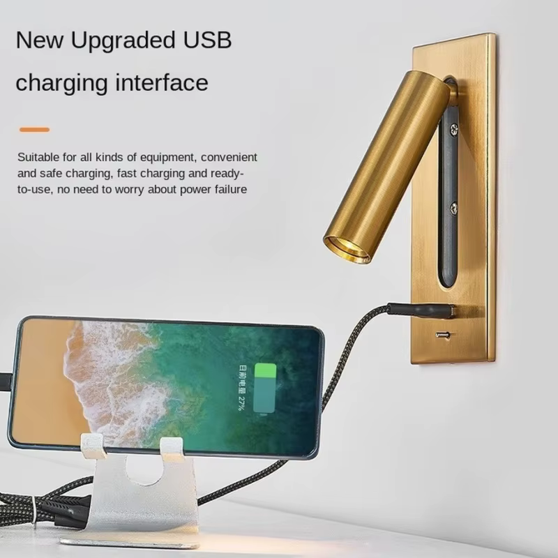 Lampe murale d'intérieur avec chargeur USB