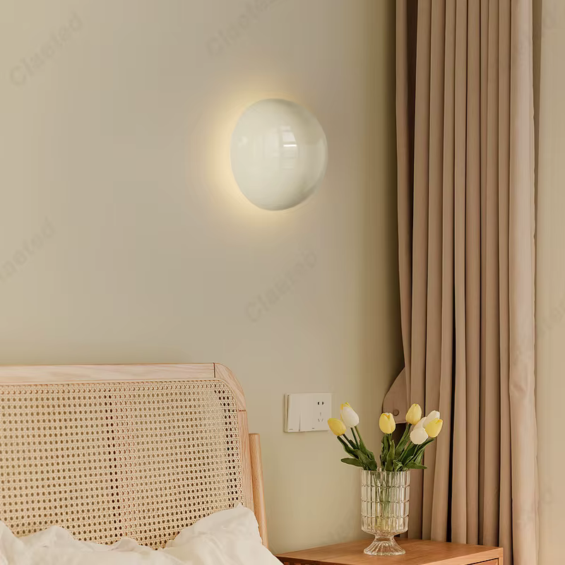 Moderne Simple crème vent fer forgé rond applique salon salle à manger étude chambre atmosphère éclairage décoratif