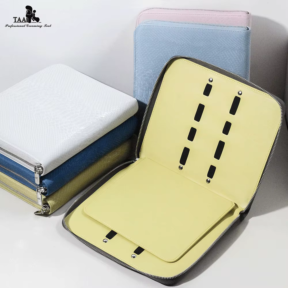 TAA Sac à Ciseaux Sac à Peignes Pour Animaux De Compagnie Doublure En Cuir Véritable Pu Pack D'outils Professionnels Morandi Colorful Pouch Accessoires Pour Animaux De Compagnie