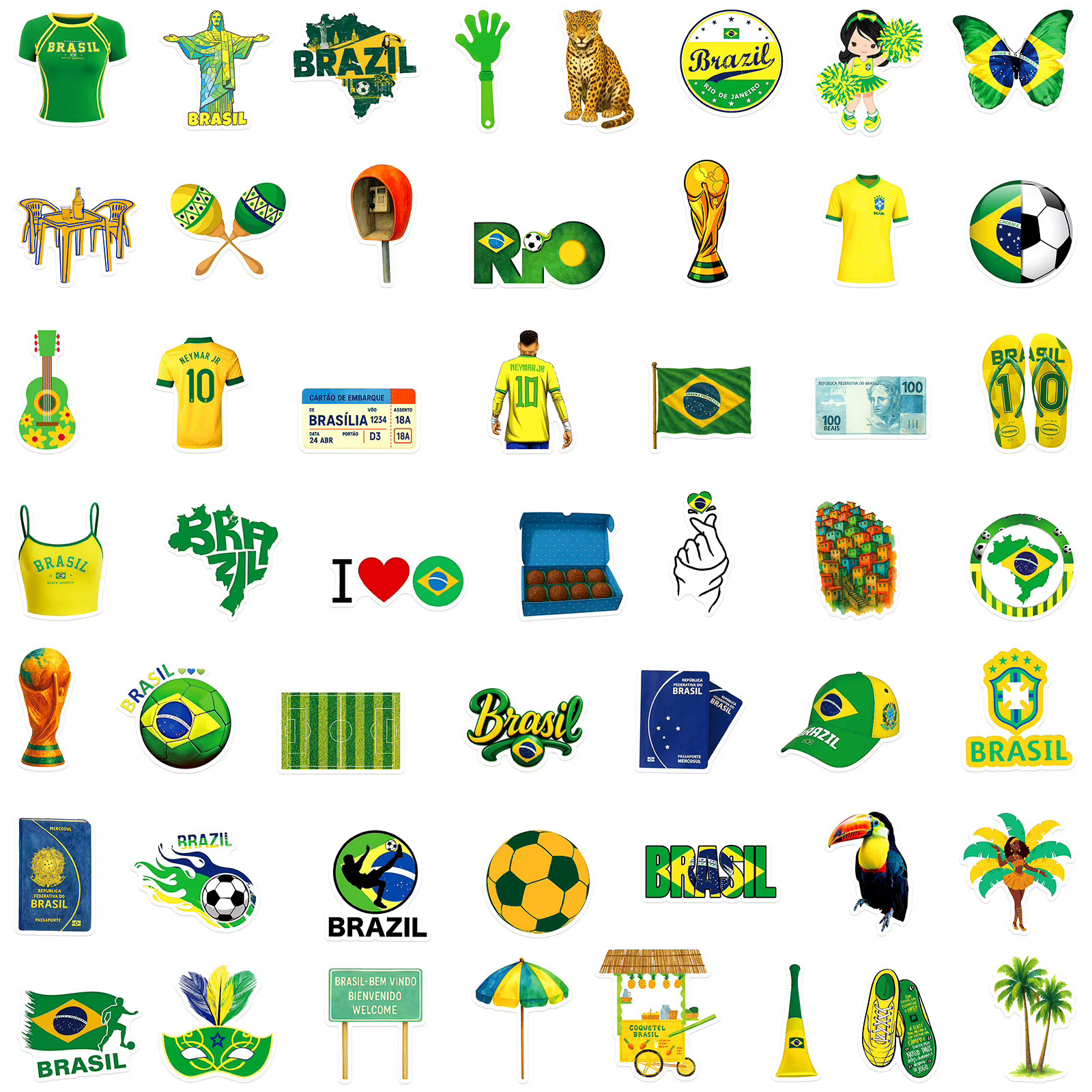 Autocollants drapeau brésilien