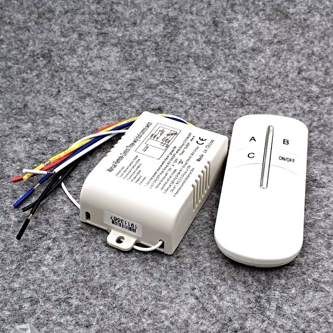 ON/OFF sans fil 3 voies 220V lampe télécommande interrupteur récepteur émetteur contrôleur lampe intérieure pièces de rechange pour la maison