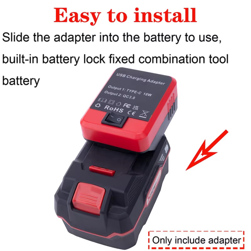 Adaptateur de batterie batterie externe pour batterie Li-ion Lidl Parkside X20V avec double interface de charge rapide USB/type-c batterie externe mobile