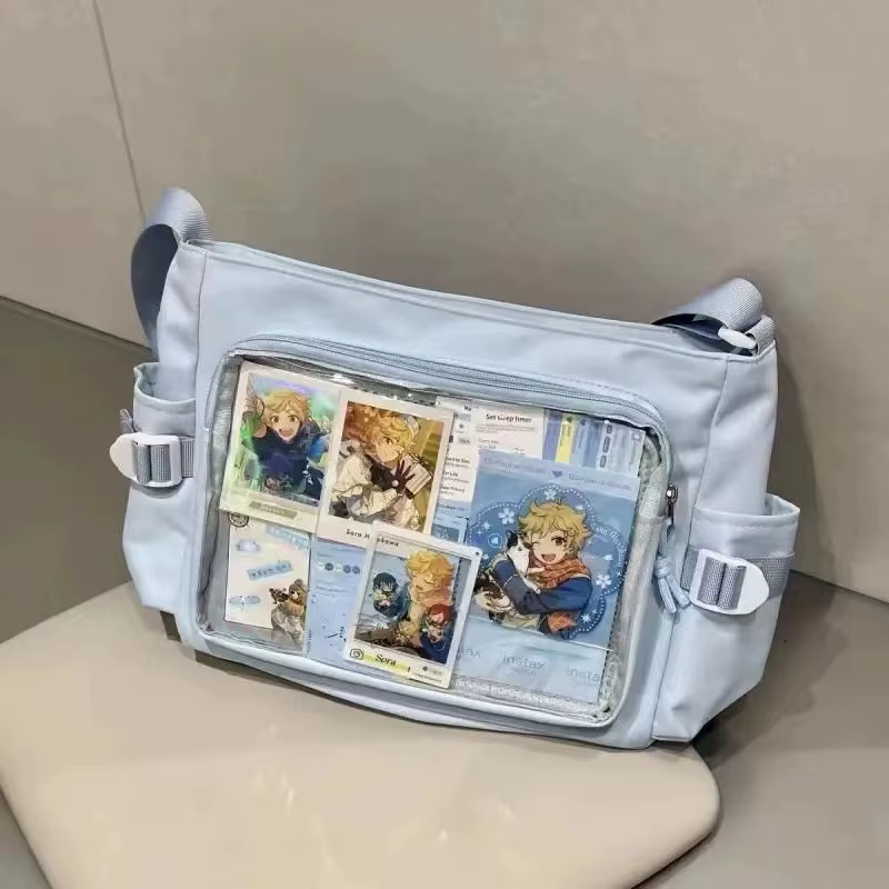 Sac à bandoulière Y2k Ulzzang Ita, polyvalent au quotidien, asymétrique épaule dénudée, sac d'école Harajuku pour filles, grande capacité, Itabag décontracté