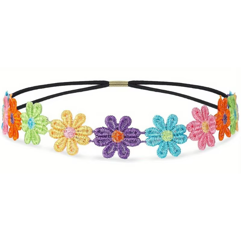 Ensemble de costumes Hippie, lunettes circulaires de Style années 60, collier avec signe de paix, bandeaux marguerite et tournesol, accessoire de Dressing, fête Hippie