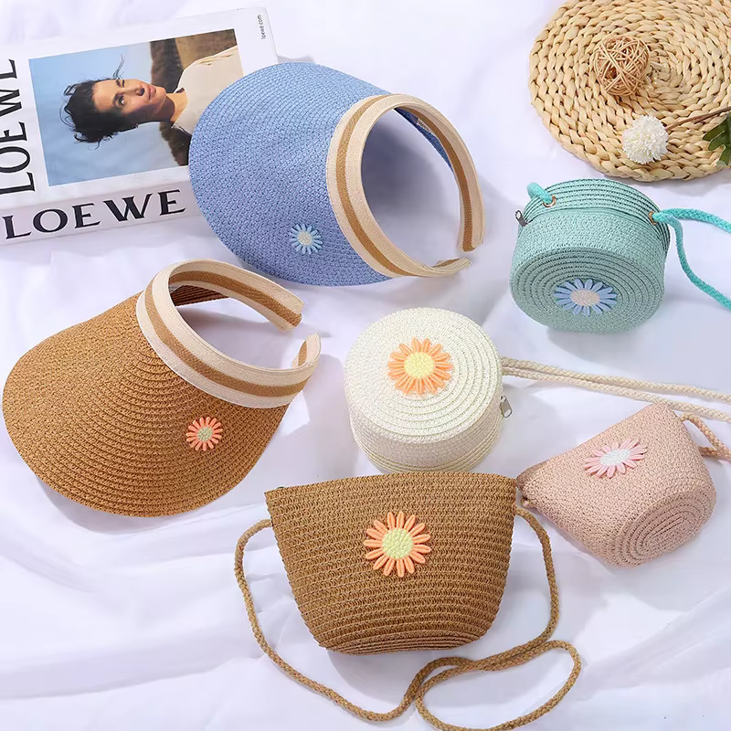Sac rond en paille tressé pour femme, sac à bandoulière mignon en rotin fait main, petit sac à main couleur bonbon