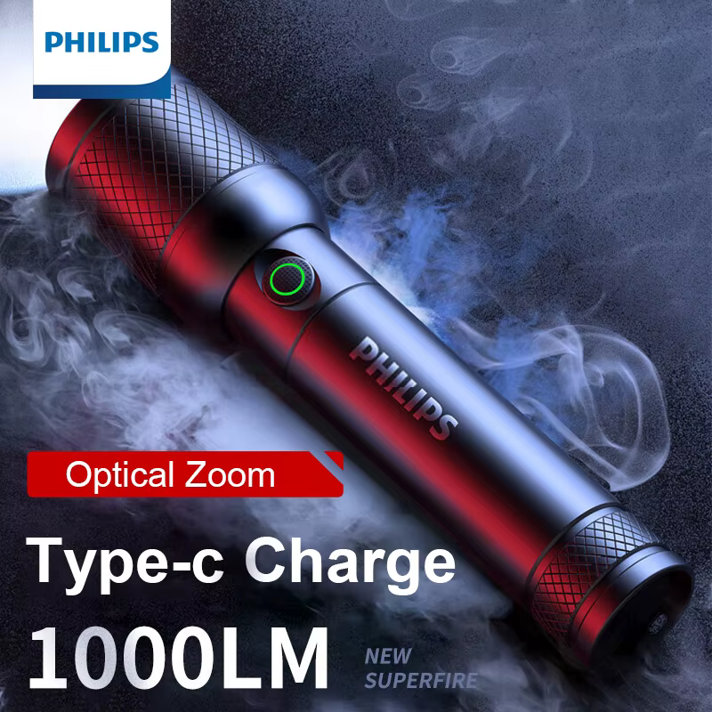 Philips SFL6168 Zoom lampe de poche avec chargement USB 18650 batterie lampes