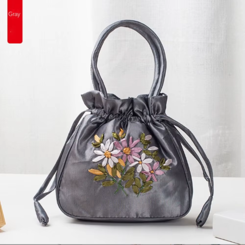 Mini sac à main à motif de fleurs brodées pour femmes, petit sac à main à bandoulière, sac de téléphone pour dames, sac à main d'été, E27