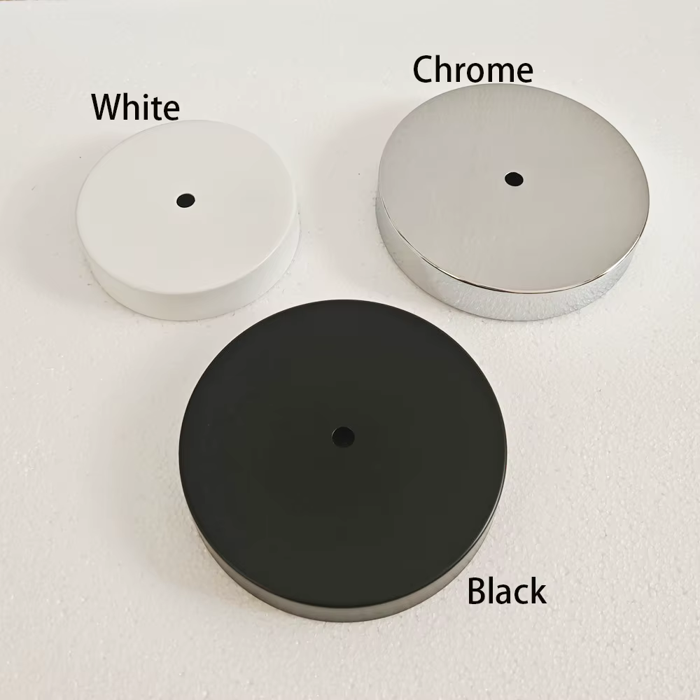 120mm ~300mm table floor lamp metal base with 10mm central hole and side hole fold edge inward 5mm for table lamp/floor lamp use