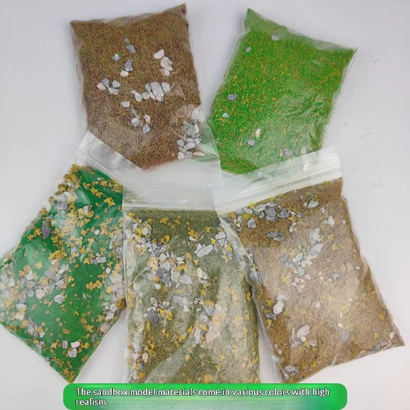 Table de sable de pelouse simulée, 30 g/sac, aménagement de paysage Miniature avec végétation de pierre, modèle de bricolage mixte avec poudre d'herbe en pierre