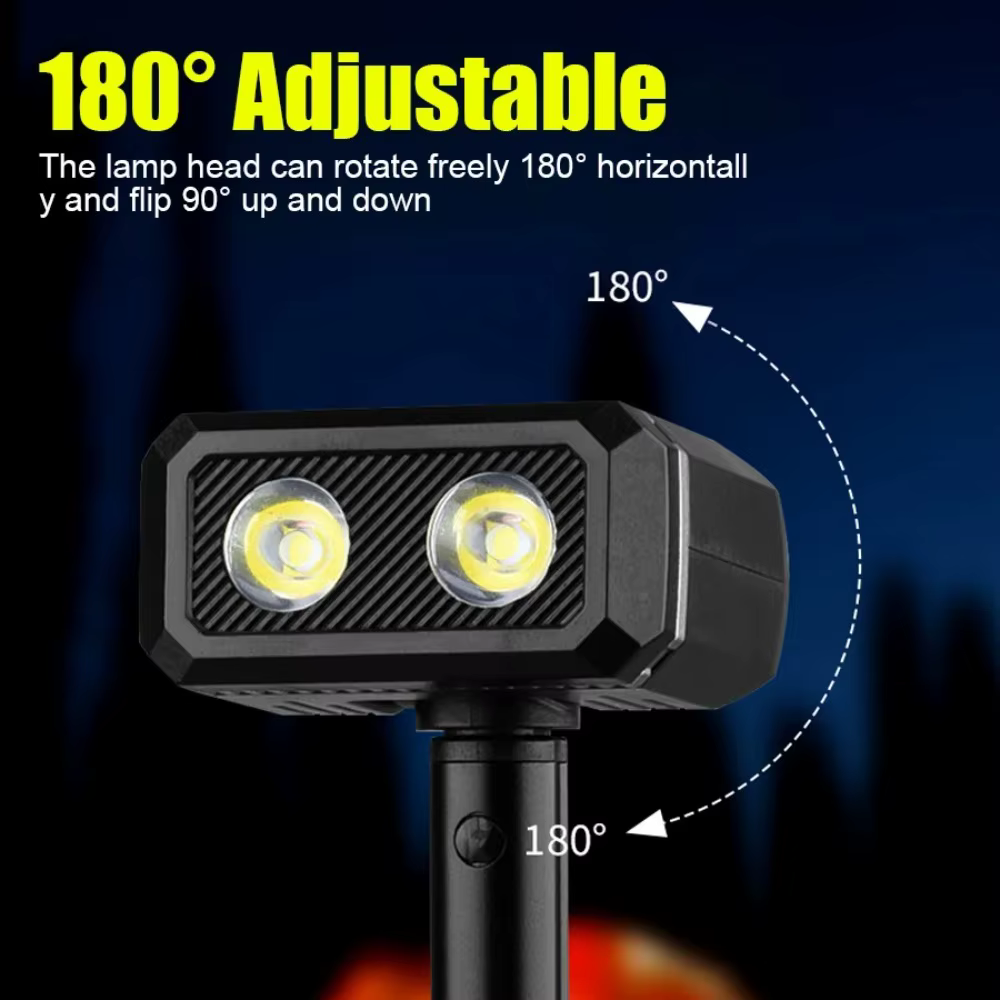 Lampe de travail magnétique LED rétractable à 180° °   Lampe de poche multifonctionnelle rotative à 5 modes pour le camping en plein air, la pêche et la randonnée