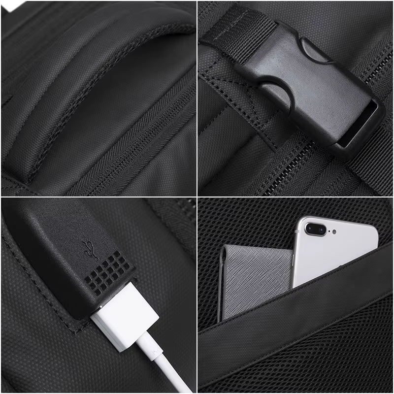 BANGE extensible hommes sac à dos étanche 17.3 pouces sac à dos pour ordinateur portable homme grande capacité