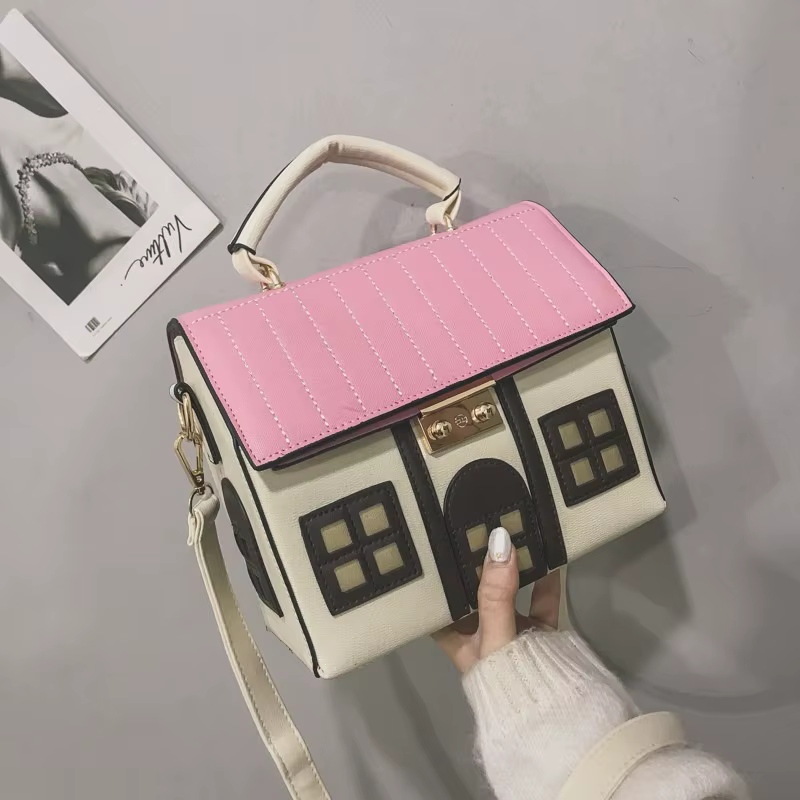 Sacs à bandoulière pour femmes, style punk tendance, 3D, forme de maison, sacs à main créatifs et audacieux, sacs à bandoulière tendance pour festival