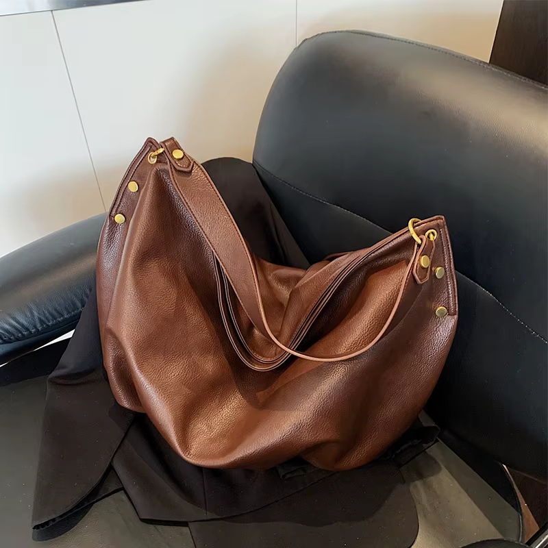 2025 nouveau sac de trajet en cuir Pu sacs à main Hobo marques célèbres sac à bandoulière pour femmes décontracté grand fourre-tout Vintage dames sacs à bandoulière