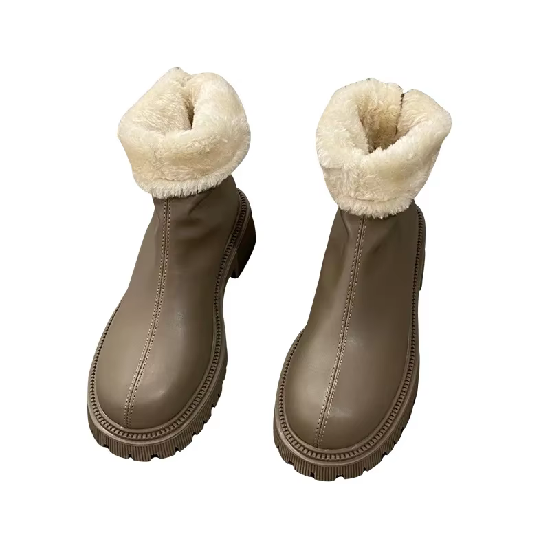 Bottes de neige courtes imperméables en velours pour femmes