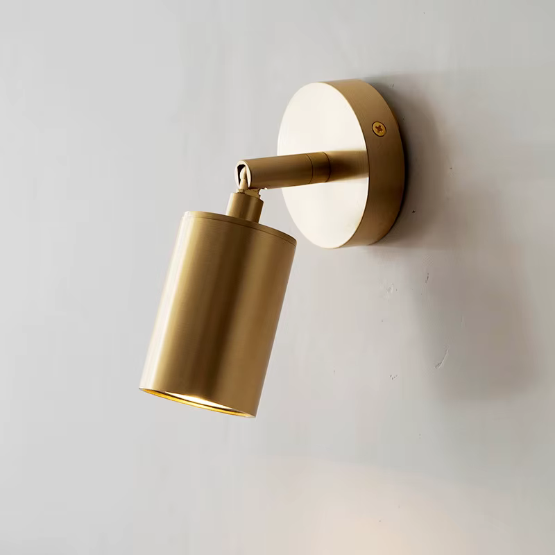 Vintage tout en cuivre GU10 mur LED lampe rotative chambre
