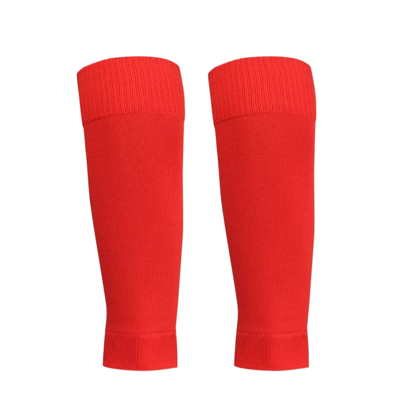 Chaussettes de football rouges pour hommes et femmes, protège-tibias, couvre-jambes, nouveau