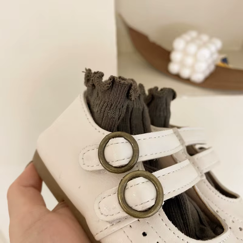 Chaussures en cuir souples coordonnantes pour filles, chaussures polyvalentes pour enfants, chaussures de princesse rétro, chaussures astronomiques pour enfants, Mary Janes, printemps, automne, nouvea