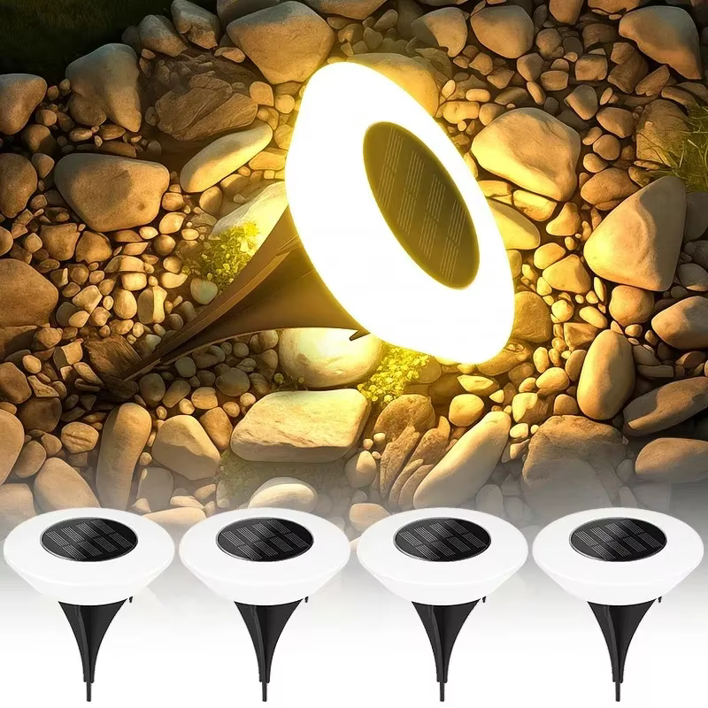 Lampe Solaire d'Extérieur à LED, Éclairage à 360 °, Étanche IP65, Marche/Arrêt, Idéal pour un Jardin, une Cour, un Arrière-Cour, une Allée ou une Pelouse