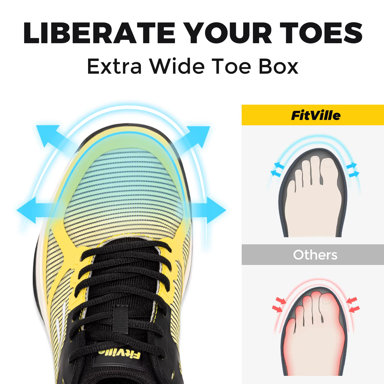 FitVille – chaussures de Pickleball larges pour hommes, baskets de Tennis pour terrain complet avec Support d'arc, chaussures de sport légères et antidérapantes