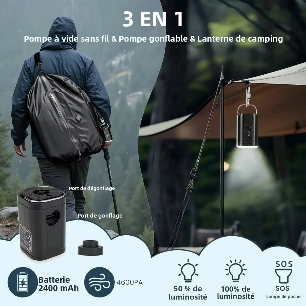 Sac à dos de compression sous vide 34L avec pompe à air