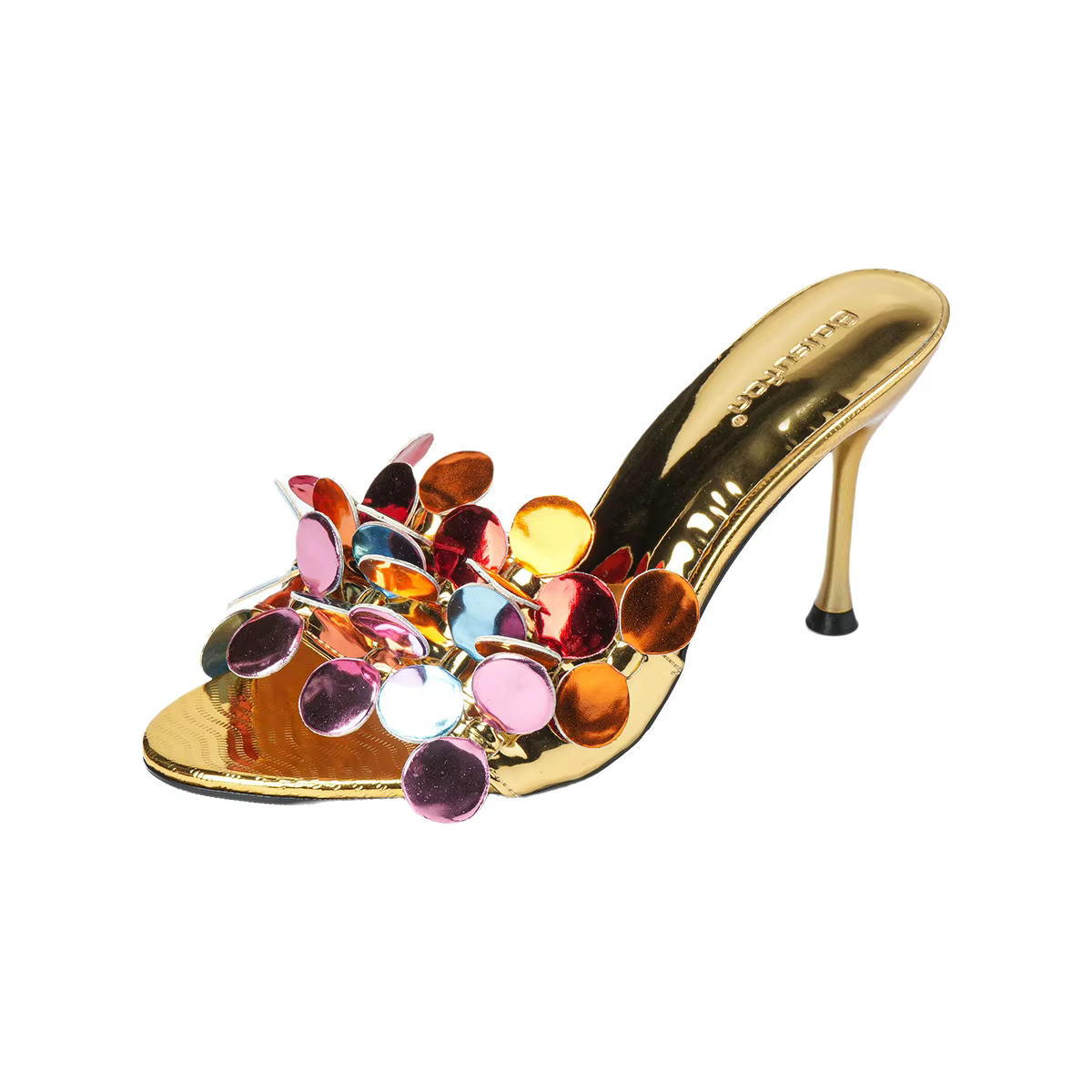 Sandales à talons hauts à bout ouvert à motif floral pour femmes