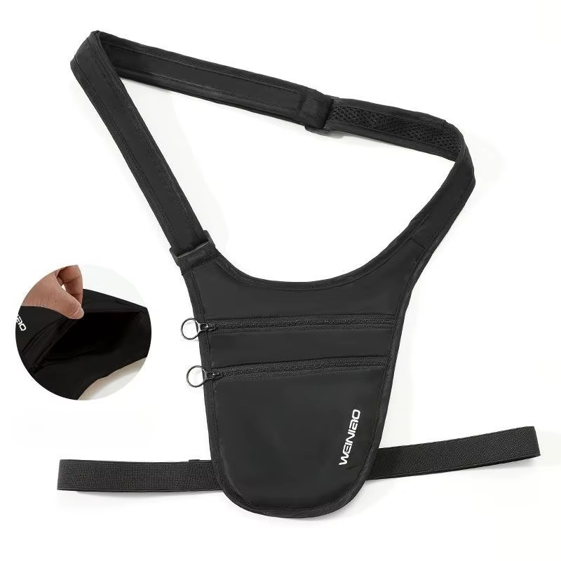 Sac bandoulière unisexe antivol avec ceinture porte-argent pour voyage