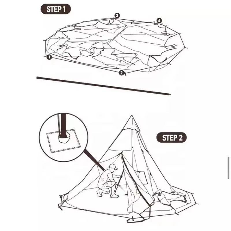 Tente de camping familiale personnalisée hautement rentable, imperméable, pour 4 à 10 personnes, en toile, type yurt ou tente cloche