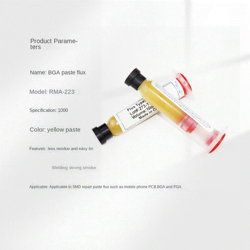 RMA-223 Flux de soudage seringue baril Flux PCB IC réparation de téléphone portable SMD retouche 10CC seringue baril soudure huile de soudage