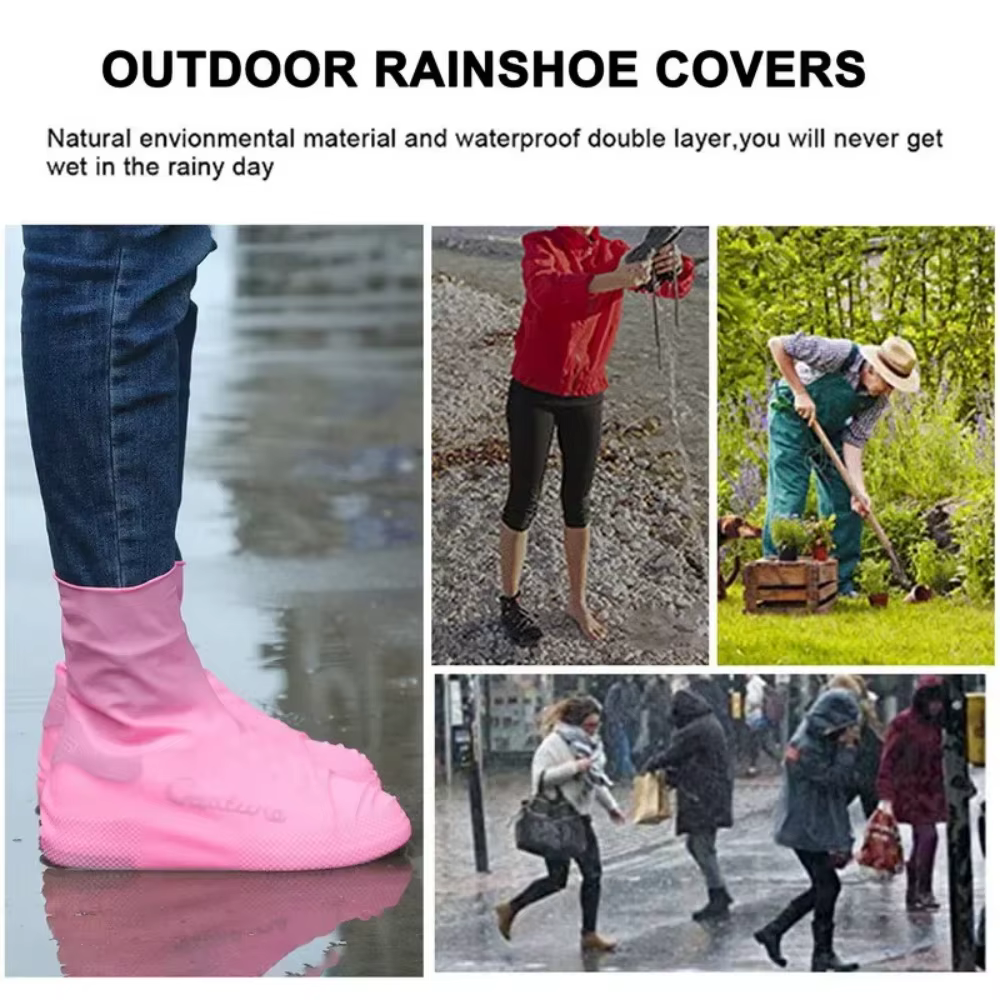 Couvre-chaussures en latex imperméable pour unisexe