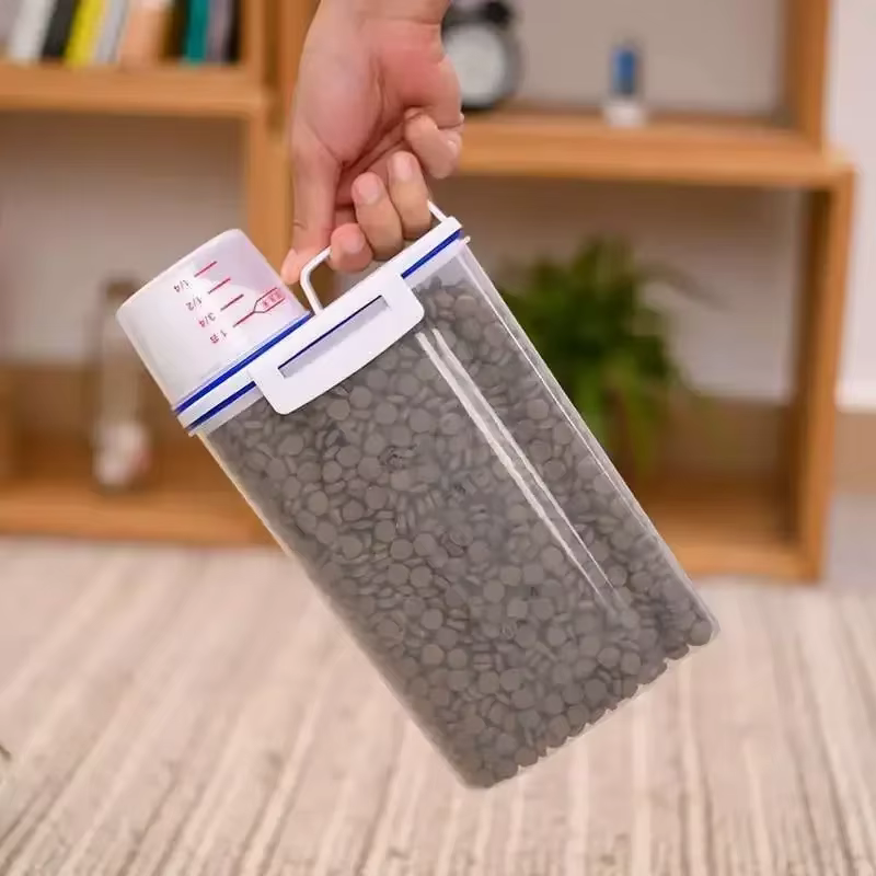 Seau de rangement en plastique pour nourriture pour chiens et chats