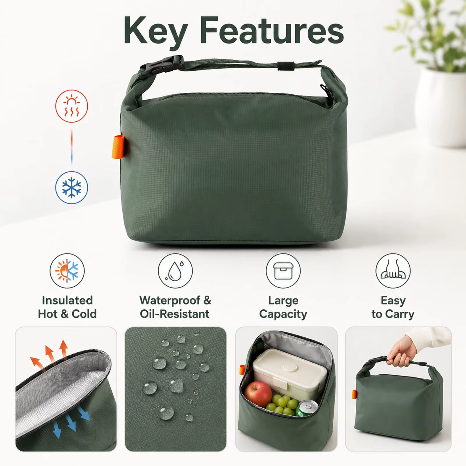 Sac à lunch isotherme pour femmes, petite boîte à lunch | Sac isotherme pour le déjeuner, pour le travail, le bureau, la salle de sport, les pique-niques et les voyages de week-end