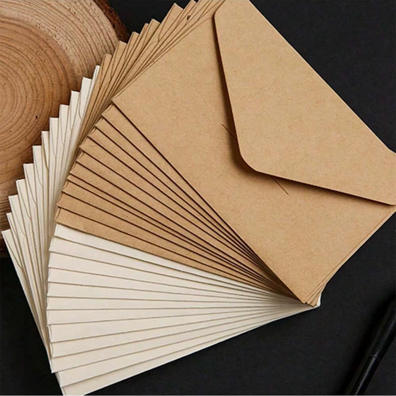 Mini Enveloppes Kraft Marron pour Cartes Cadeaux et Cartes de Visite, 3 Couleurs Classiques, 10.5x7cm/4x2.8, 20 Pièces/Lot