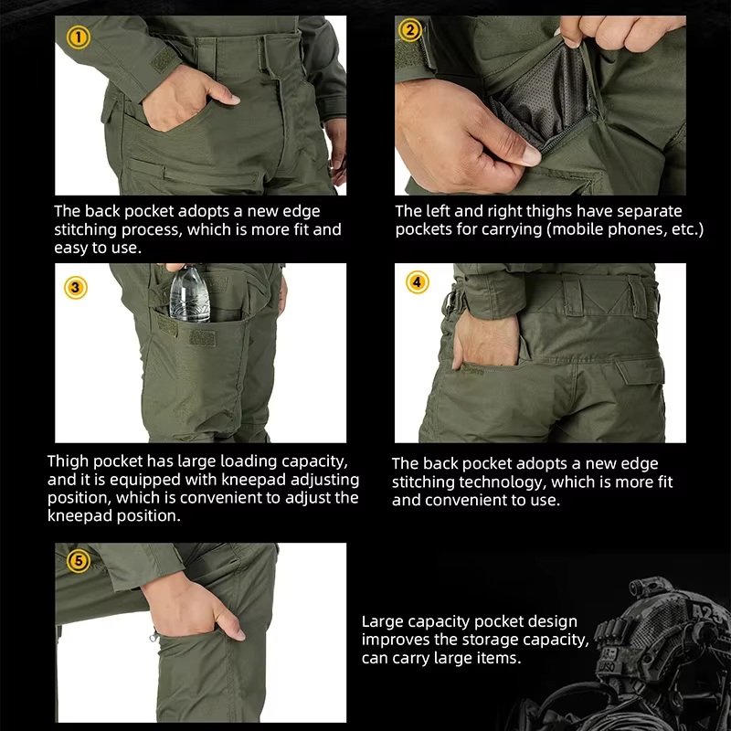IDOGEAR SPORTS G4 pantalons de Combat vêtements camouflage pour hommes avec genouillères pantalons de travail multi-poches pour l'extérieur 3208
