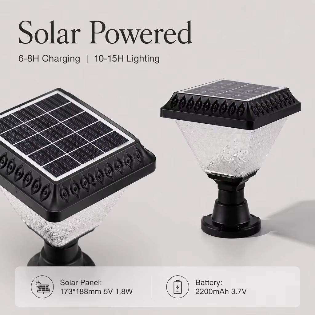 Lampe solaire murale pour poteau, 4 couleurs changeantes, télécommande, marche/arrêt automatique, étanche IP65, éclairage extérieur pour porche, jardin, clôture