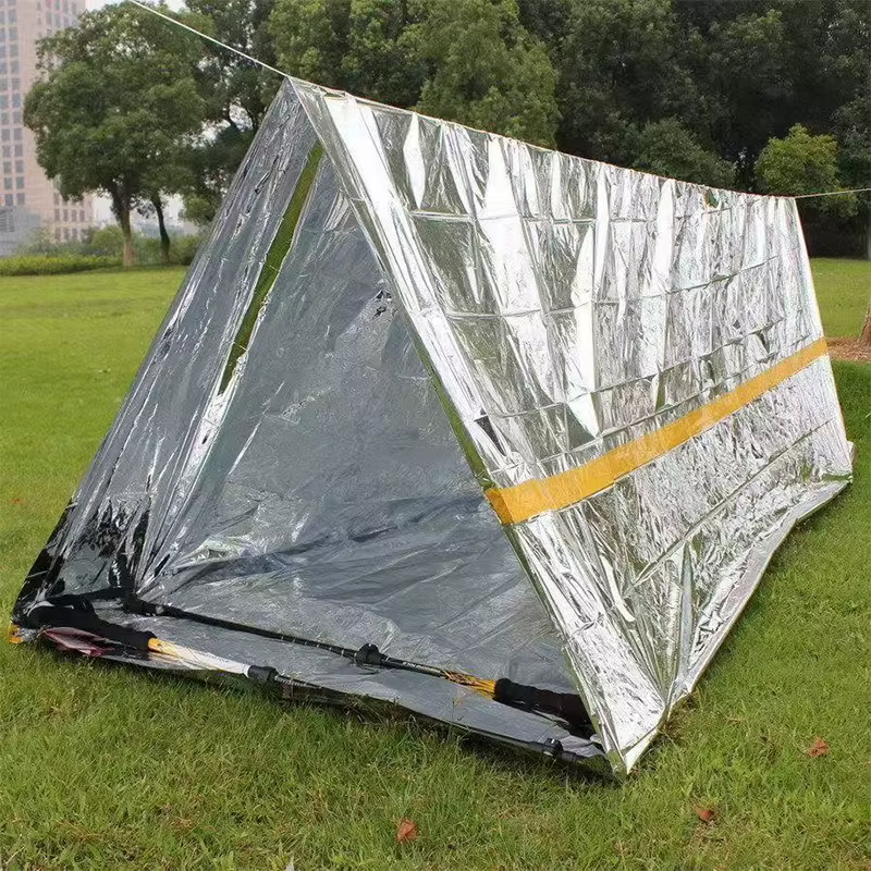 Tente pliante d'urgence survie randonnée Camping abri extérieur étanche 2 personnes