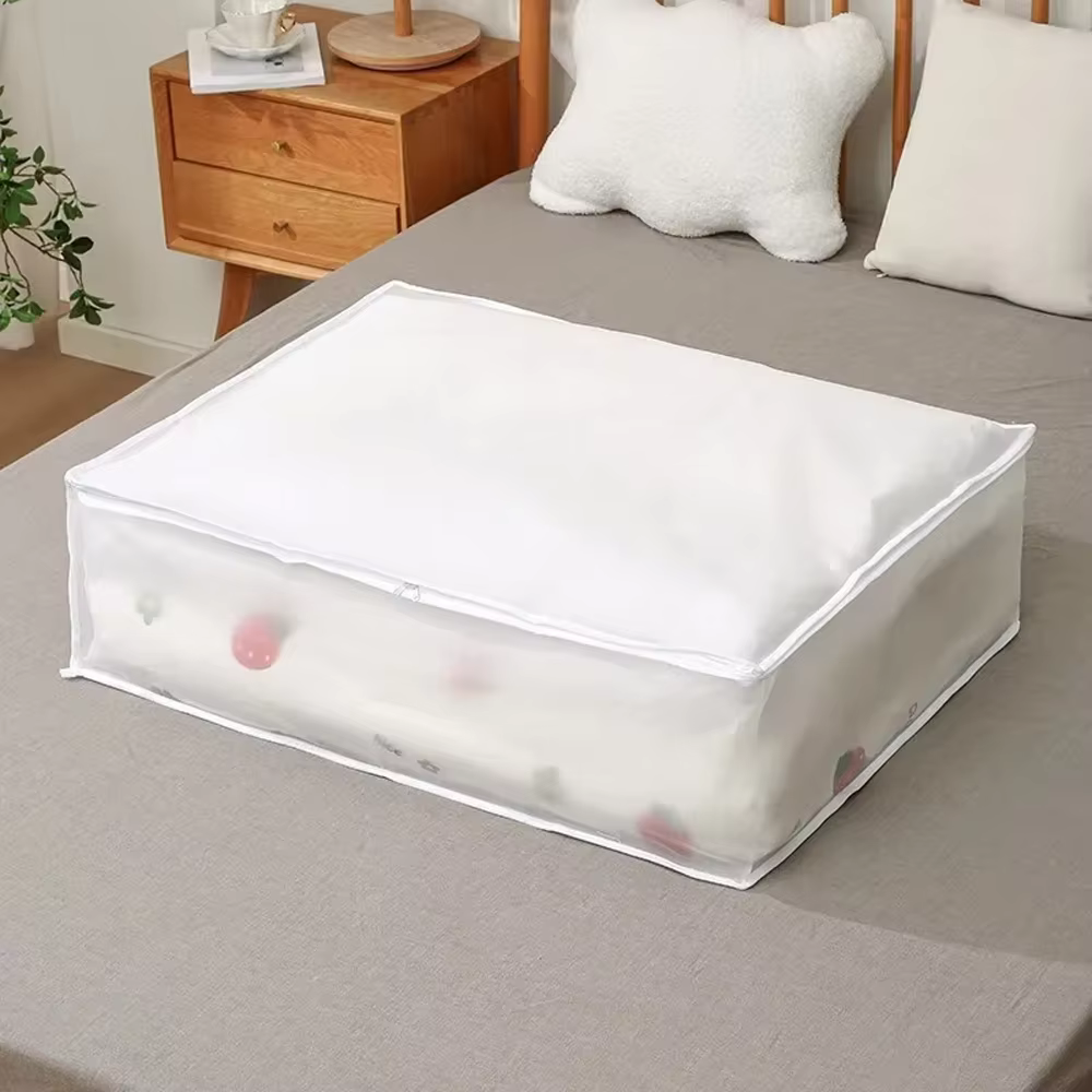Sac de rangement semi-transparent en PEVA pour couettes et vêtements
