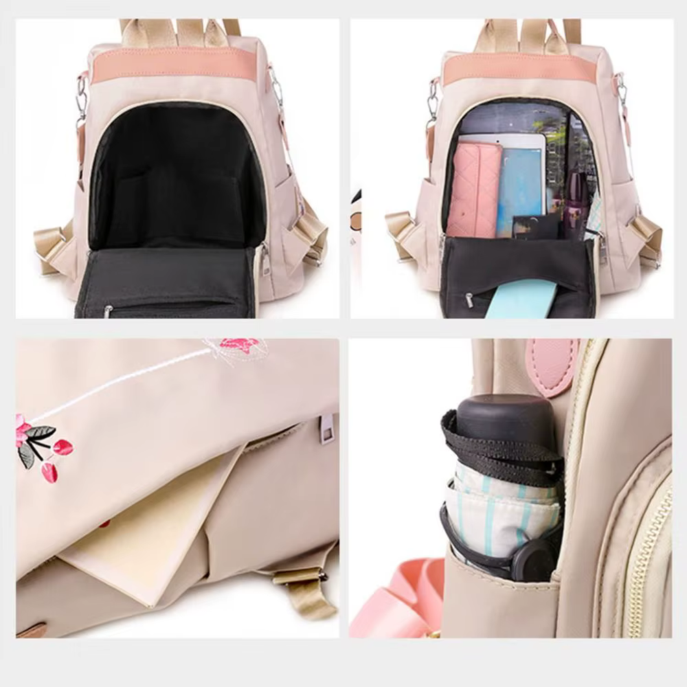 Sac à Dos Oxford Brodé pour Femme, Décontracté, de Styliste, Grande Capacité, Voyage, Étanche, Shopping, Cartable d'École