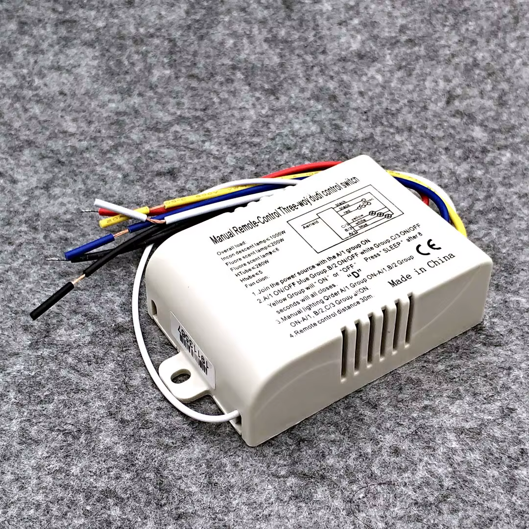 ON/OFF sans fil 3 voies 220V lampe télécommande interrupteur récepteur émetteur contrôleur lampe intérieure pièces de rechange pour la maison