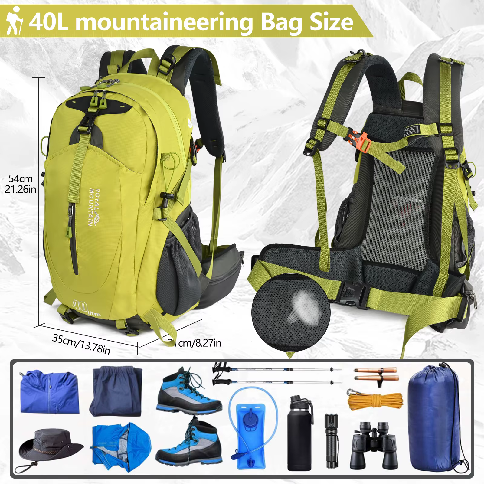 Sac à dos de randonnée en plein air 40l
