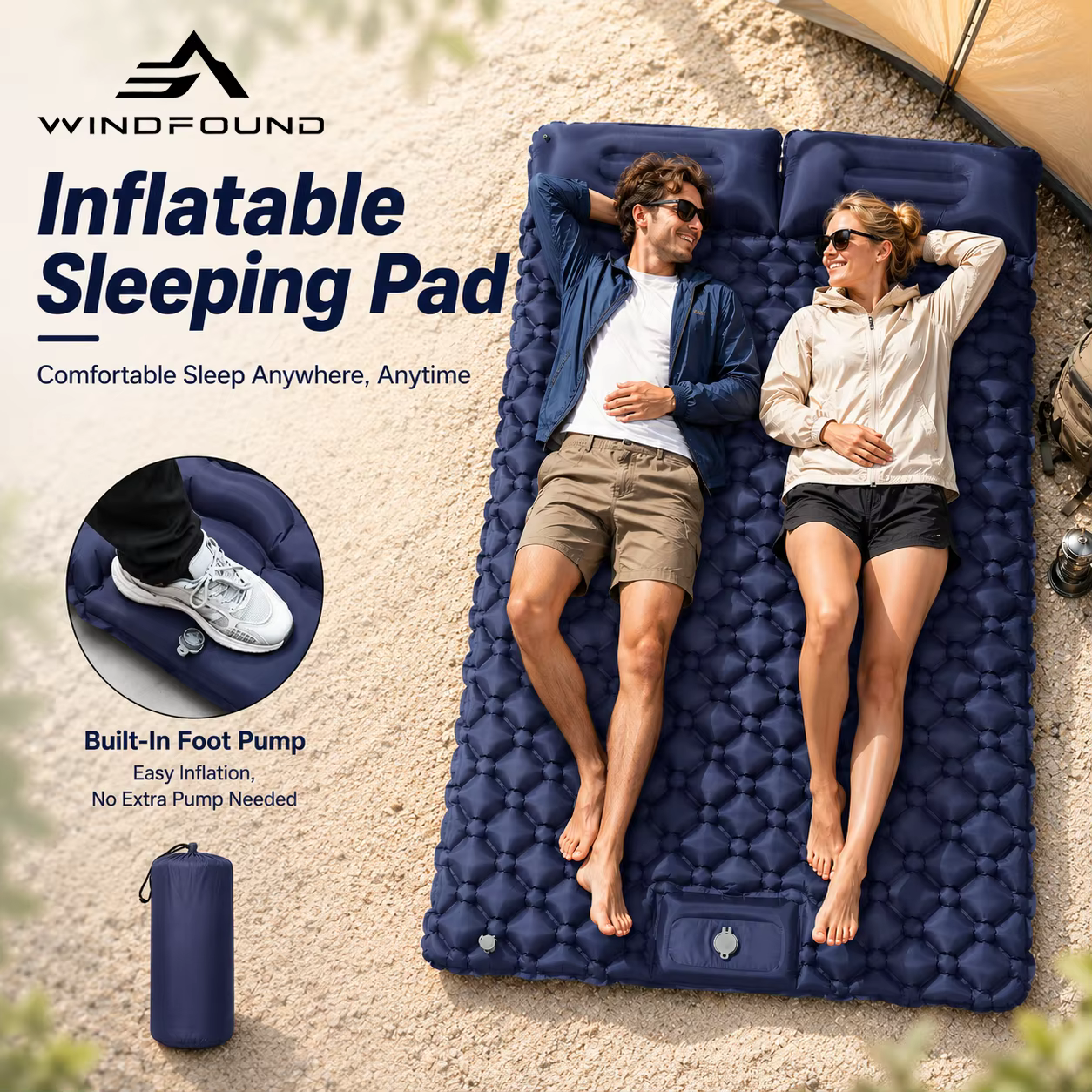 Matelas gonflable double pour le camping en plein air
