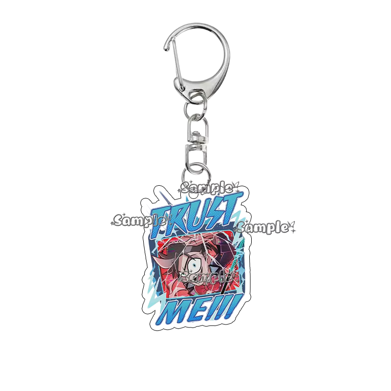 Breloque de sac en acrylique, porte-clés, pendentif fait main, accessoire de mode anime, personnage Hazbin Hotel (Vox Adam), pour sac à dos, cadeaux et décoration
