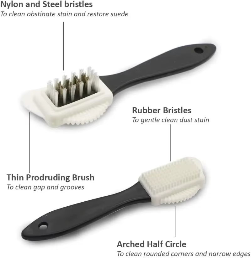 Brosse à chaussures de nettoyage à 3 côtés