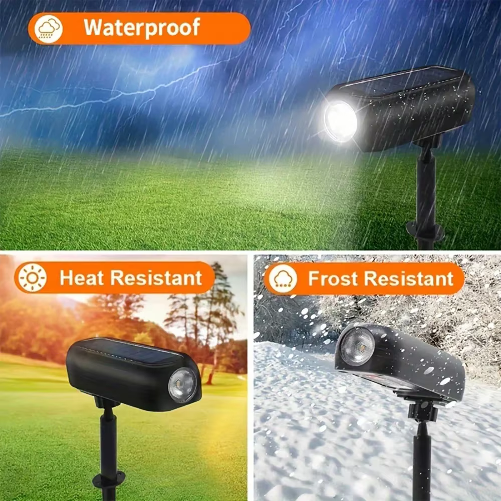 Projecteur Solaire Étanche pour Décoration de Jardin, Éclairage d'Extérieur, Idéal pour une Cour, une Pelouse, Marche/Arrêt existent, 62 Pièces