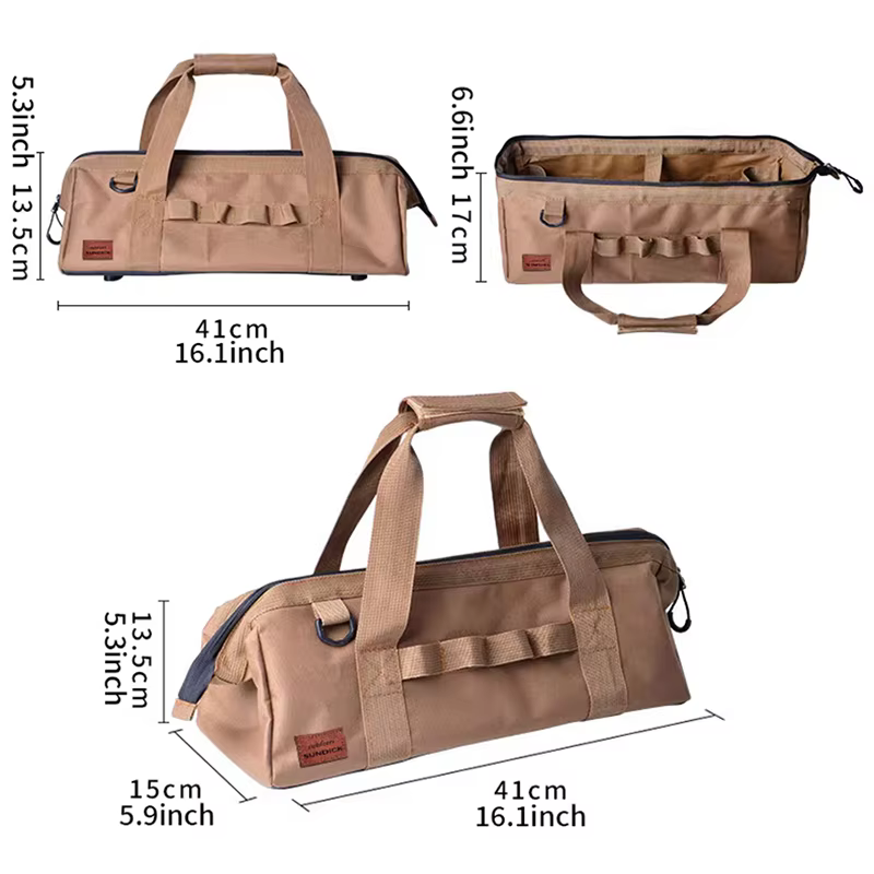 Sac de rangement pour outils de camping, trousse à outils grande capacité, peut être accroché avec une mousquetelle, avec anse de suspension, cinq couleurs au choix