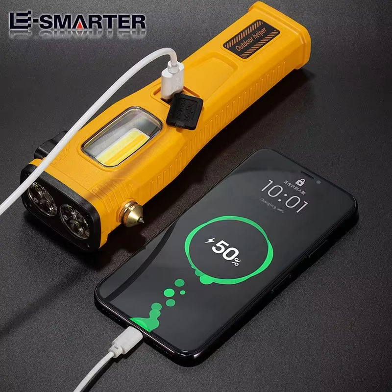 Lampe de poche tactique Super lumineuse, Rechargeable, haute Lumens, torche LED avec lumière latérale COB et affichage W5214