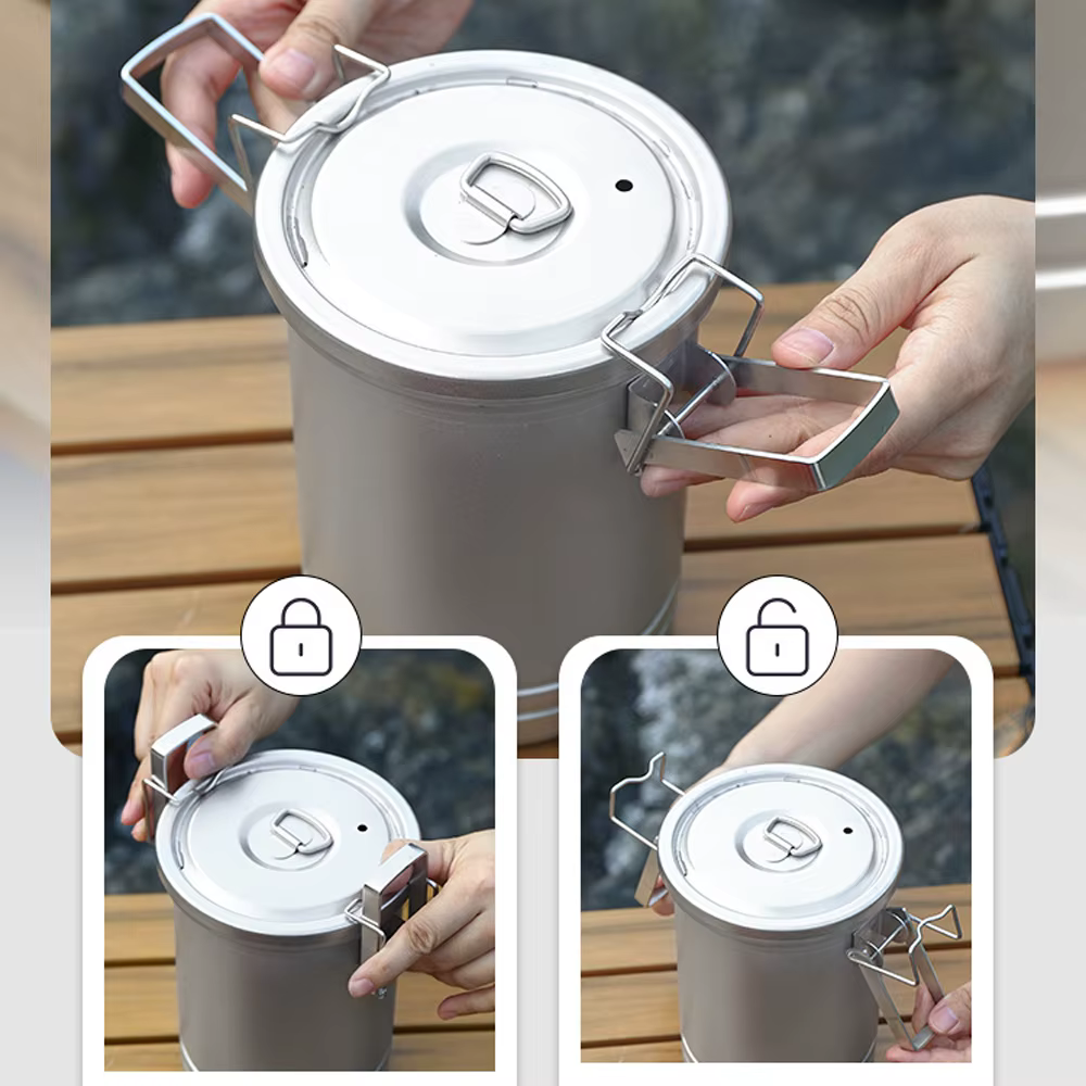 Cuiseur à riz Portable pour Camping et randonnée, ustensiles de cuisine pour pique-nique en plein air, Pot en acier inoxydable, accessoire de cuisine multifonctionnel pour voyage