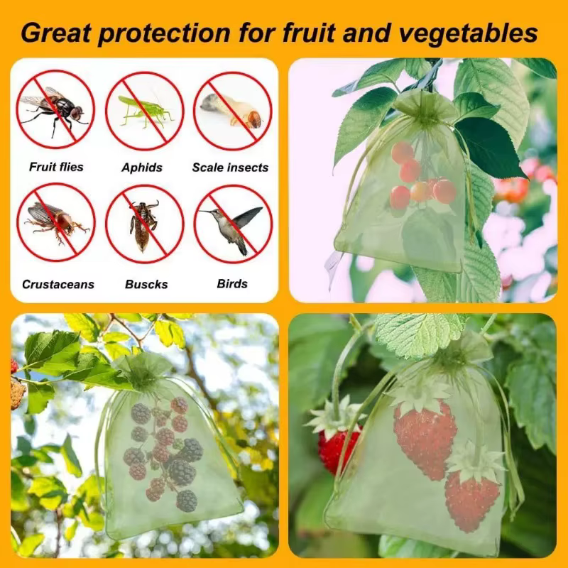 1-100pcs Fruit Protection Bags Breathable Organza