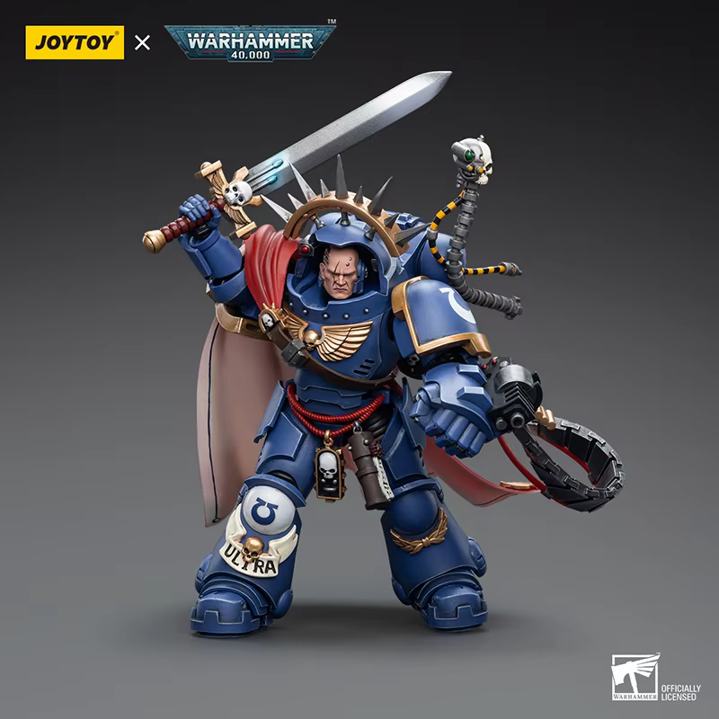 【Accessoires】Figurine d'action JOYTOY Warhammer 40K 1/18, modèle de jouet du capitaine des Ultramarines en armure Gravis, 3,75 pouces