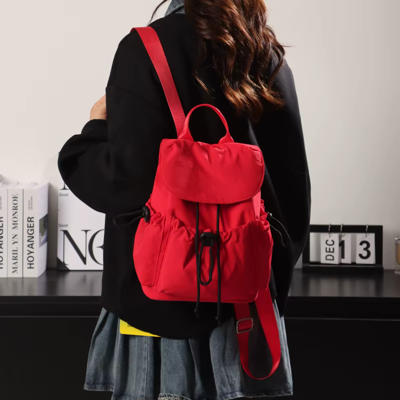 Sac à dos en tissu Oxford avec cordon de serrage pour femmes